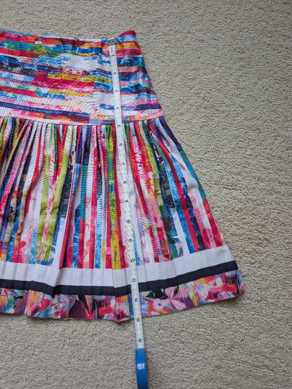 EUC Lucky in Love XL Techno Tropic Long Techno Stripe Pleated Skirt Tennis Skort - Picture 5 of 10